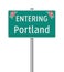 Entering Portland road sign