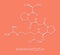 Enterostatin signaling peptide molecule. Reduces food and fat intake. Skeletal formula.