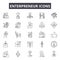 Enterpreneur line icons for web and mobile design. Editable stroke signs. Enterpreneur  outline concept illustrations