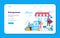 Enterpreneur web banner or landing page. Idea of lucrative business,