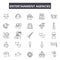 Entertaiment agencies line icons, signs, vector set, outline illustration concept