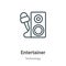 Entertainer outline vector icon. Thin line black entertainer icon, flat vector simple element illustration from editable