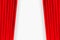 Entertainment curtains background for movies. Beautiful red theatre folded curtain drapes on black stage. Vector illustration.