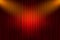 Entertainment curtains background for movies. Beautiful red theatre folded curtain drapes on black stage. Vector illustration.