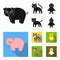 Entertainment, farm, pets and other web icon in black, flat style. Eggs, toy, recreation icons in set collection.