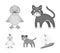 Entertainment, farm, pets and other web icon in monochrome style. Eggs, toy, recreation icons in set collection.