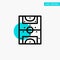 Entertainment, Game, Football, Field turquoise highlight circle point Vector icon