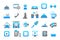 Entertainment gray-blue vector icons set