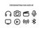 Entertainment linear icons vector