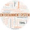 Entertainment System typography vector word cloud.