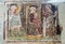 Enthroned Madonna and Child, Saints Christopher, Catherine, George and a worshipper Knight