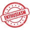 ENTHUSIASM text on red grungy round rubber stamp