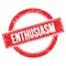 ENTHUSIASM text on red grungy round stamp