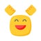 Enthusiastic emoji icon, happy face vector design