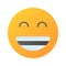 Enthusiastic emoji icon, happy face vector design