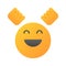 Enthusiastic emoji icon, happy face vector design