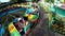 Enthusiastic Friends Cheering On Cheap Vintage Roller Coaster