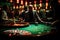 Enticing Casino Roulette Wheel: A Symbol of Thrills and Anticipation in the Night, ai generated