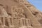 The entrance of Abou Simbel temple in Egypt with huge statues