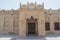 Entrance in the amazing beautiful ancient historical creamy brown building