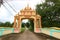 The entrance arch of a Buddhist temple