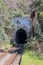 entrance arch in the old abandoned railway tunnel in Gagra, Abkhazia