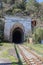 entrance arch in the old abandoned railway tunnel in Gagra, Abkhazia