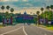 Entrance Arch of Walt Disney  World Theme Parks  on beautiful sunset background at Lake Buena Vista area . 2