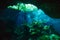 Entrance area of Azul cenote underwater cave