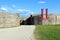 Entrance and banners in Felix Romuliana roman empire palace