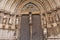 Entrance of cathedral of Santa Maria in Morella, Maestrazgo, Cas