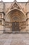 entrance of cathedral of Santa Maria in Morella, Maestrazgo, Castellon, Spain