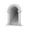 Entrance Classic Ancient Greek Column Arc with Concrete Stairs. 3d Rendering