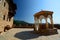 The entrance courtyard. Megali Panagia monastery. Samos island. Greece