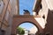 Entrance door city street arch Fortress of Narbonne town in france