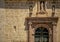 Entrance door of the facade of the baroque church of Santo Domingo in Mula, Region of Murcia, Spain