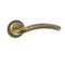 Entrance door handle, glossy bronze with a greenish tint on a round base