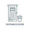 Entrance door line icon, vector. Entrance door outline sign, concept symbol, flat illustration