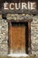 Entrance door to a horse stable