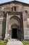 Entrance door to the Saghmosavank monastery in Armenia overlooking the whole wall