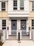 Entrance doors of brand new residential townhouses