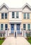 Entrance doors of brand new residential townhouses