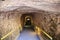 Entrance and exit tunnel leading to the lake in the Melissani Cave located on the island of Kefalonia, northwest of Sami town,