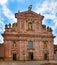 Entrance facade of the Jesuit church in the old town of Heidelberg. Baden Wuerttemberg, Germany, Europe