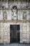 Entrance facade in landmark cathedral of santiago de compostela