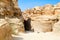 Entrance in fantastic Siq canyon in Petra