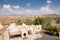 Entrance of the fort of jabrin and view on the city of Bahla