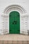 The entrance, framed by an arched perspective portal in the tradition of old Russian architecture.