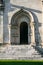 The entrance, framed by an arched perspective portal in the tradition of old Russian architecture.