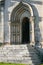 The entrance, framed by an arched perspective portal in the tradition of old Russian architecture.